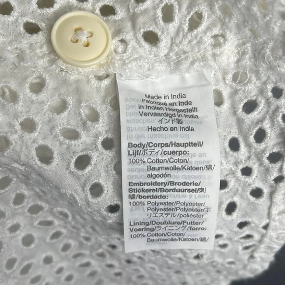 J. CREW Eyelet Midi Dress White Button-Front Cotton Lined Coquette Preppy 0P - Picture 8 of 12